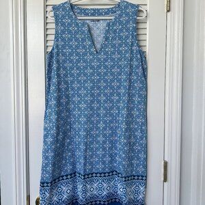 Lands' End Women's Cotton Jersey Sleeveless Swim Cover-up Dress